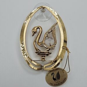 NEW VINTAGE Mascot 24K Gold Plated Australian Crystal Swam Window Decoration